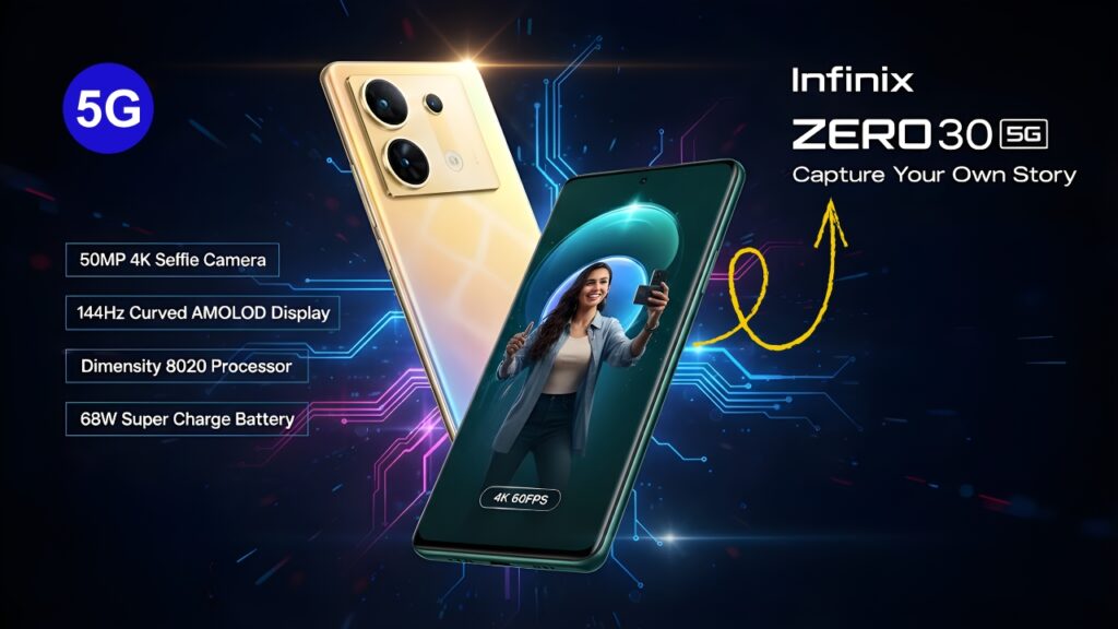 Infinix Zero 30 5G Launches: 4K Selfie Camera and 144Hz AMOLED at a Mid-Range Price