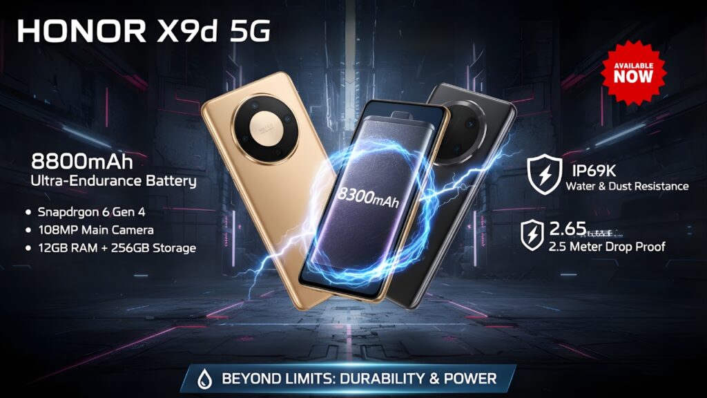 HONOR X9d 5G Launch: 8300mAh Battery Meets Snapdragon 6 Gen 4